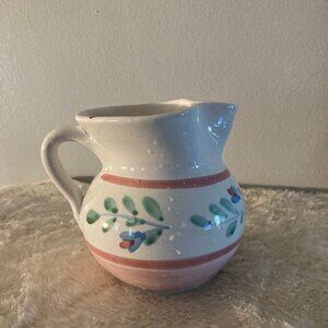 Caleca "Pink Garland" Italian Hand Painted 5" Pitcher 24 oz